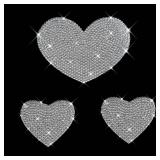 HungMieh 3 PCS Car Decals for Women, Bling Rhinestone Heart Stickers and Decals with Self-Adhesive Backing for Car Interior&Exterior Window Motorcycle Helmet Laptop Tumbler Luggage Guitar Yeti Cups