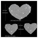 HungMieh 3 PCS Car Decals for Women, Bling Rhinestone Heart Stickers and Decals with Self-Adhesive Backing for Car Interior&Exterior Window Motorcycle Helmet Laptop Tumbler Luggage Guitar Yeti Cups