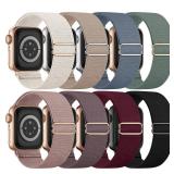8 Pack Stretchy Solo Loop Band Compatible with Apple Watch Bands for Women Men 40mm 38mm 41mm 42mm 44mm 45mm 46mm 49mm, Nylon Braided Strap for iWatch Series 11 10 9 8 7 6 SE 5 4 3 Ultra 3 Ultra 2