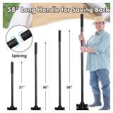 Heavy Duty Tamper Tool, 8x8 Ground Tamper Tool with 58 Inch Handle, Landscaping Tools Ground Level Tools for Sand Dirt Concrete Asphalt, Small Hand Tampers for Road Repairs Pavers Flat