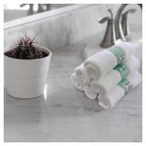 HIPHOP PANDA Baby Washcloths, Rayon Made from Bamboo - 2 Layer Ultra Soft Absorbent Newborn Bath Face Towel - Reusable Baby Wipes for Delicate Skin - White, 6 Pack