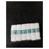 HIPHOP PANDA Baby Washcloths, Rayon Made from Bamboo - 2 Layer Ultra Soft Absorbent Newborn Bath Face Towel - Reusable Baby Wipes for Delicate Skin - White, 6 Pack