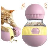 TLKNG Cat Treat Dispensing Toy Interactive Kitten Puzzle Feeder Food Dispenser Ball Kitty Enrichment Pink Thanksgiving Toys for Indoor Cats Stimulating Tous
