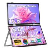 ELECROW Laptop Screen Extender 15.6 1080P Dual Portable Monitor, USB C HD 360° Rotation Foldable Travel Extended Computer Display with Stand for Laptop PC Windows Mac, VESA Mountable (Plug & Play