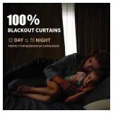 INOVADAY 100% Blackout Curtains for Bedroom, Black Out Curtains 90 Inch Long, Clip Rings Linen Blackout Drapes, Thermal Insulated Room Darkening for Living Room, 2 Panels - Beige,W50xL90