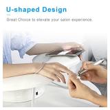 Arm Rest for Nails Tech, U-shaped Manicure Nail Arm Rest Microfiber PU Leather Manicure Pillow Big Nail Hand Rest Cushion Suitable for Salon and Home Nail Acrylic DIY