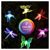 SOLPEX Solar Garden Lights, 3 Pack Solar Butterfly Lights Yard Decorations, Multi-Color Changing LED Bird Light Stakes, Yard Light for Garden, Patio & Lawn