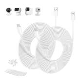 Basesailor Blink Mini 2 Power Cord 20FT/2Pack,Extra Long USB A to USB C Charging Cable USBC Extension Cable for Eufy SoloCam C210/S340,Petcube Cam 360,Security Camera Outdoor Indoor,15FT,25FT,6M 5M