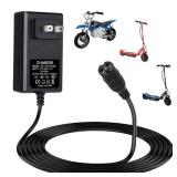 24V Electric Scooter Charger for Razor E300 E200 E150 E125 E100 MX350 Dirt Bike Pocket Mod Sports Mod Dirt Quad Motorcycle Razor Scooter Charger 3-Prong Inline Female Electric Battery Power Cord