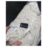 EVERGRACEHOME Chunky Chenille Knit Throw Blanket for Couch, Soft Luxurious Moss Stitch Blankets for Bed, Cozy Decorative Farmhouse Knitted Throws for Sofa, Beige, 50 x 60