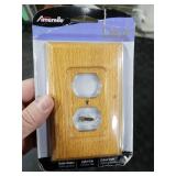 Amerelle 4025D Carson Wallplate, 1 Duplex, Wood, Light Oak, 1-Pack