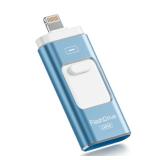 Apple MFi Certified 128GB Flash Drive for iPhone Thumb Drive Photo Stick, USB Memory Stick iPhone Flash Drive for Photos Videos, High Speed Jump Drive Compatible for iPhone/iPad/Android/PC (Blue)