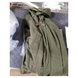 HiiFeuer Medieval Corduroy Hooded Cloak with Adjustable Brooch, Fantasy Poncho Renaissance Costume Cape Ren Faire Cosplay Green