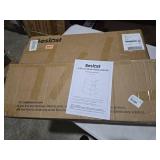 AV Media Stand with Outlets, Media Console with LED Lights, Stereo Racks and Stands with Storage Shelves, Media Audio Tower Stand, Light Grey Walnut