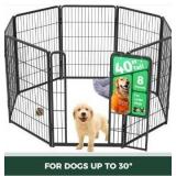 FXW Homeplus Unleashed Indoor Dog Playpen - Stress-Free and Safe Play, Heavy Duty 40 Inch 8 Panels Dog Pen for Medium and Large Dogs, Black