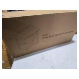 Outdoor Storage Cabinet & Potting Bench Table with Metal Top, Wooden Patio Furniture, Garden Workstation (Classic Grey, 39x31.5x17in)