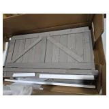 Outdoor Storage Cabinet & Potting Bench Table with Metal Top, Wooden Patio Furniture, Garden Workstation (Classic Grey, 39x31.5x17in)