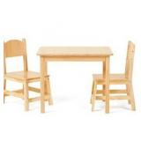OOOK Solid Wooden Toddler Table and Chair Set, Stable and Sturdy, Easy to Clean Material, Kids Table and Chairs for Livingroom, Daycare, Classroom, Playroom
