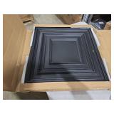 24 PCS 24 X 24 Inch Black Drop Ceiling Tiles, 2Ft X 2Ft PVC 3D Decorative Ceiling Panels, Waterproof Washable Plastic Ideal for Living Room Garage Basement Bedroom Cover 96 Sq.Ft