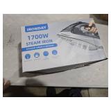 IRONDAY 1700W Steam Iron for Clothes, Burst of Steam, Auto shutoff, Self-Cleaning, Ceramic Soleplate, 10.14oz Water Tank Ironing Clothes for All Home, Grey