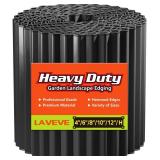 LAVEVE Corrugated Metal Garden Edging 6\" x 40Ft, Landscape Edging Border for Lawn, Flower Bed, Garden Fence, Paver Edging (Black)