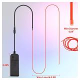 Hortsun 15 Pack 10ft Neon Light El Wire Portable Cuttable Neon Glowing Battery Powered LED Lights Glow in The Dark with Battery Pack for Halloween Party