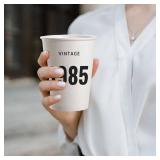SharkBliss Vintage 1985 40th Birthday Party Cups, 20 Pack 9oz Black Vintage 1985 Disposable Paper Beverage Party Cups for His Her Forty 40th Birthday Party