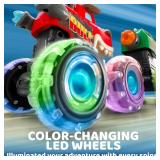 JOYIN 3 Pack Monster Truck Toy - Motion Activated Light Up Cars for Toddlers - Monster Glow Rover LED Wheels - Baby Boy Toys - Press and Go Dinosaur Trucks for Kids Boys Birthday Gifts for Christmas