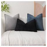 Kevin Textile Waterproof Decorative Pillow Covers Dusty Blue 20x20 Inch Pack of 2 Soft Boucle Textured Throw Pillowcases Elegant Accent Pillows for Couch Sofa Chair Bed Home Decor Indoor Outdoor