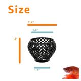 Betta Bulb Hide 2.0 | Betta Rest Fish Tank Ornament Large | Aquarium Cave with Suction Cup for Small Fish Tank, Betta Habitat, Shrimp Hideout, Aquatic Decor Large (Stealth Black)