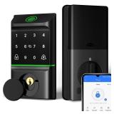 Smart Lock for Front Door, Keyless Entry Door Locks with Keypad, Fingerprint Door Lock Deadbolt, APP Control, IP53 Waterproof,Easy Install (Black)