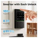 Smart Lock for Front Door, Keyless Entry Door Locks with Keypad, Fingerprint Door Lock Deadbolt, APP Control, IP53 Waterproof,Easy Install (Black)