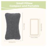 vocheer Small Pillows for Sleeping, 11\"x 7\" Mini Travel Pillow, Tiny Pillows for Neck, Wrist, Lumbar and Knee, Pets Pillow, Cotton, Machine Washable,Dark Grey-1PC