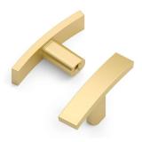 Amerdeco 10 Pack Brushed Gold Cabinet Knobs Single Hole Cabinet Handles 2 Inch Solid Zinc Alloy Cupboard Drawer Knobs Kitchen Cabinet Knobs T Bar Hardware ZH0003