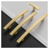 Amerdeco 10 Pack Brushed Gold Cabinet Knobs Single Hole Cabinet Handles 2 Inch Solid Zinc Alloy Cupboard Drawer Knobs Kitchen Cabinet Knobs T Bar Hardware ZH0003