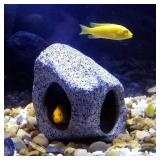 SpringSmart Aquarium Hideaway Rock Cave for Aquatic Pets to Breed, Play and Rest, Safe and Non-Toxic Ceramic Fish Tank Ornaments, Decor Stone for Betta