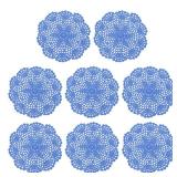 uxcell Crochet Doilies, 8Pcs 8\" - Handmade Crochet Cotton Coaster, Round Lace Placemats with Floral Patterns for Wedding Party Decoration (Blue)