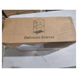 MEUIS Small Bathroom Ladder Shelf - Floor Standing Shelves with Fabric Drawer 3 Tier Freestanding Stand Shelf Farmhouse, White