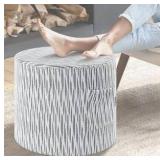 Round Stuffed Pouf Ottoman, Footstool Ottoman for footrest, Floor Chair for Living Room Bedroom, Pouf Cushion with All-in-one Foam Filling