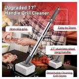 Grill Cleaner for Outdoor Grill, Grill Brick with 17\" Long Handle, 5 Grill Stones +1 Handle Cleaning Kit, BBQ Grate Griddle Scrub Cleaner, Heavy Duty Pumice Stone Block for Grills Oven Stove Flat Top