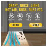 Comfyanno Under Door Draft Stopper - Bottom Door Gap Filler & Seal - Fits 30 to 36" Door, Block Cold Air, Noise, Sound, Wind, Bugs, Easy to Install, Double Side Block, No Adhesive, Black