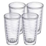 Homestead Choice 16oz Insulated Tumblers Plastic Keeps Drinks Cold & Hot, 4pack Double Walled Clear Insulated Drinking Glasses Cup, BPA-Free, Dishwasher Safe Reusable, Camping, Travel, Kitchen, Party