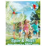 Outdoor Water Sprinklers with 4 T Ball Set for Toddlers Kids Ages 4-8,Summer Outside Sprinklers Play Equipment Baseball Game Lawn Yard Tee Ball Game for Boys Girls,Hose Connector Included (C)