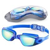 Aegend Swim Goggles, Swimming Goggles No Leaking Anti Fog UV Protection Triathlon Swim Goggles with Free Protection Case for Adult Men Women