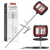 BOMATA Digital Candy Thermometer with Pot Clip, Deep Fry Oil Thermometer with Rotatable Display & Long Probe, for Candy Candle Making, Cooking, Food, Liquids, Water, Sugar.. Black