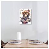 TUMOVO Paint by Number for Adults, Monkey Paint by Numbers Monkey with Hat and Scarf Paint by Number Kits Adult Paint by Number Kits on Canvas DIY Painting by Numbers with 3 Brushes, 16 x20 Inch
