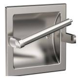 WZKALY Brushed Nickel Recessed Toilet Paper Holder, Contemporary Hotel Style Pivoting in Wall Toilet Paper Holder - Recessed Toilet Tissue Holder, Regular Roll