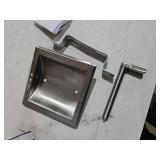 WZKALY Brushed Nickel Recessed Toilet Paper Holder, Contemporary Hotel Style Pivoting in Wall Toilet Paper Holder - Recessed Toilet Tissue Holder, Regular Roll