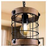 Farmhouse Pendant Light Fixtures, Rustic Hanging Light for Kitchen, Farmhouse Light Fixtures for Over Sink and Entryway, E26, Adjustable 48-Inch Pipe, Compatible with Flat and Sloped Ceilings (1 Pack)