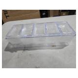 Lifewit Ice Chilled Condiment Caddy with 5x 20oz(2.5 cup) Containers, 15.3\" Condiment Server with Separate Lids, Serving Tray Platter with Removable Dishes for Bar, Fruit, Salad, Taco, Party Garnish